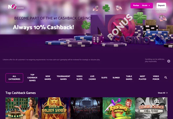 No Bonus Casino Desktop Screenshot 1