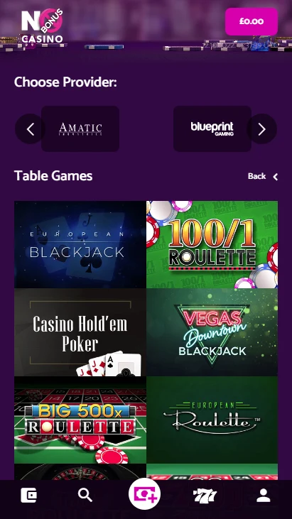 No Bonus Casino Mobile Screenshot 4