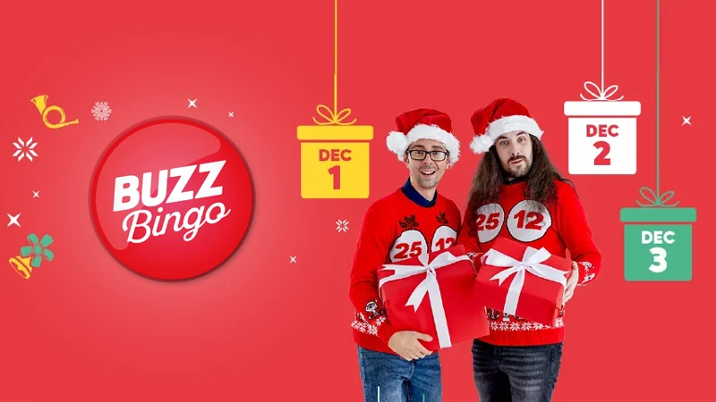 Win guaranteed prizes every day with Buzz Bingo's Advent Calendar - Banner