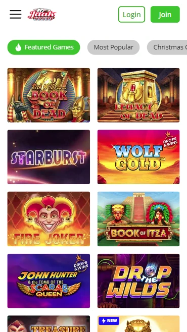 Jaak Casino Mobile Screenshot 1