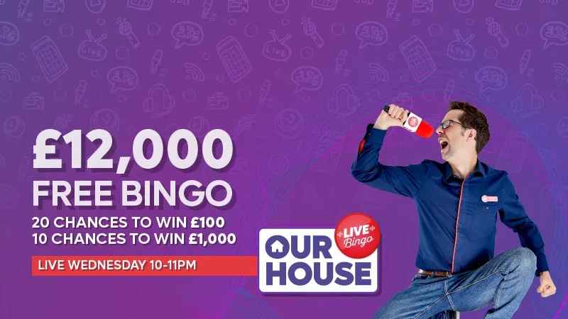 £12,000 to be won with Buzz Bingo's Free Live Bingo - Banner