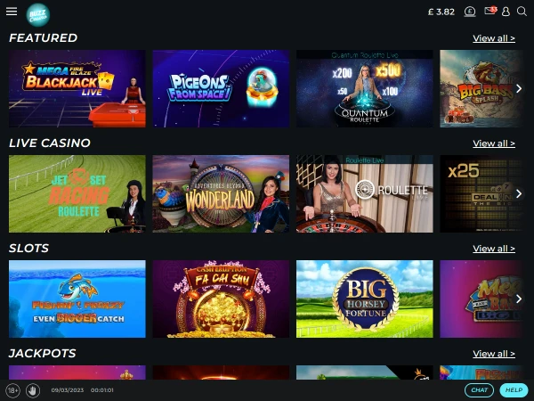Buzz Casino Desktop Screenshot 1