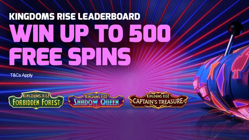 Win up to 500 Wager-Free Spins on Betfred's Kingdoms Rise™ Leaderboard - Banner