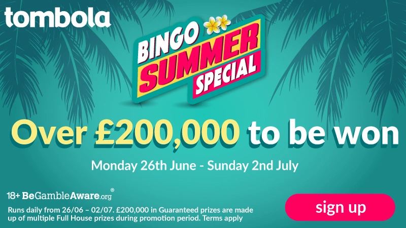 £265,000+ in Prizes Available With tombola's Summer Specials - Banner