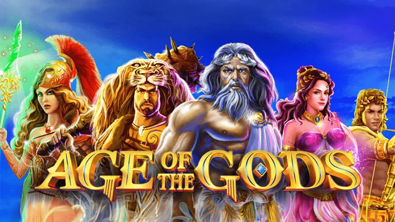Age of the Gods online slots with wager free spins - Banner