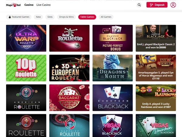 MagicRed Casino Desktop Screenshot 5