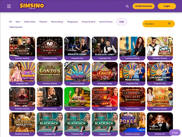 Simsino Casino Desktop Screenshot 5