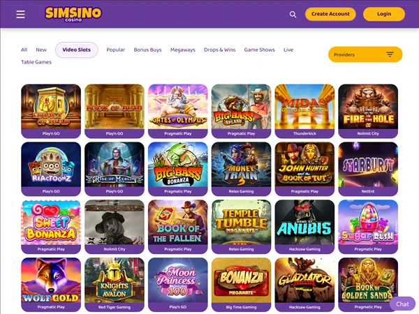 Simsino Casino Desktop Screenshot 3