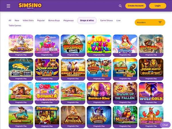 Simsino Casino Desktop Screenshot 4