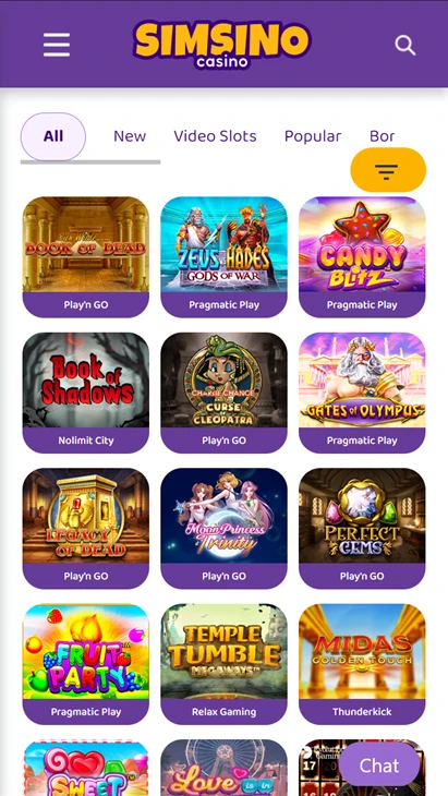 Simsino Casino Mobile Screenshot 2