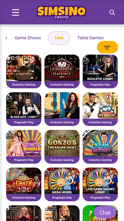 Simsino Casino Mobile Screenshot 5