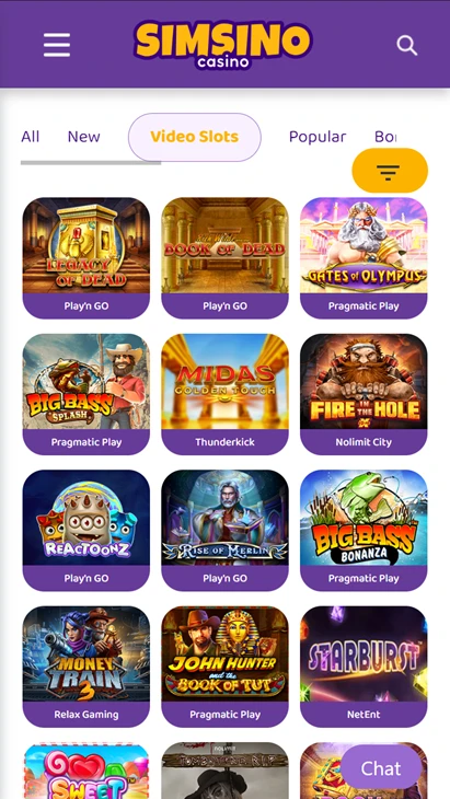 Simsino Casino Mobile Screenshot 3
