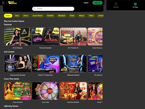 Parimatch Casino Desktop Screenshot 4