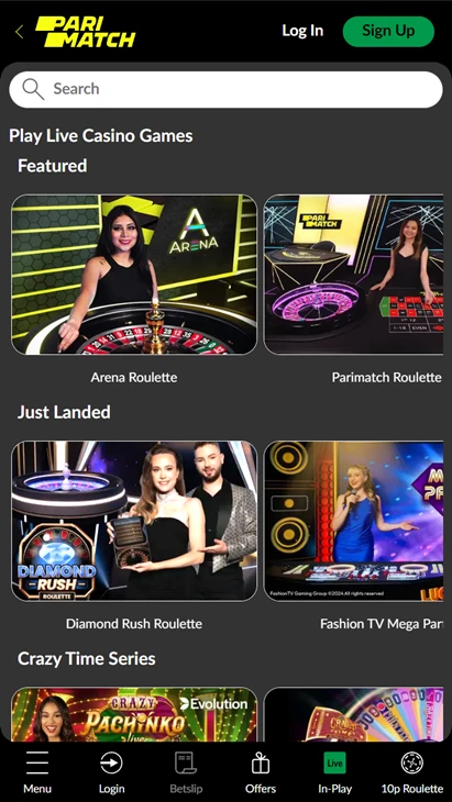 Parimatch Casino Mobile Screenshot 4
