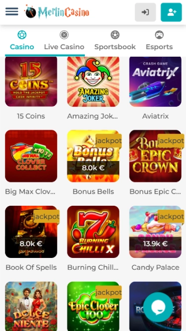 Merlin Casino Mobile Screenshot 2