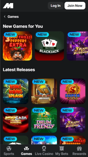 Midnite Casino Mobile Screenshot 2