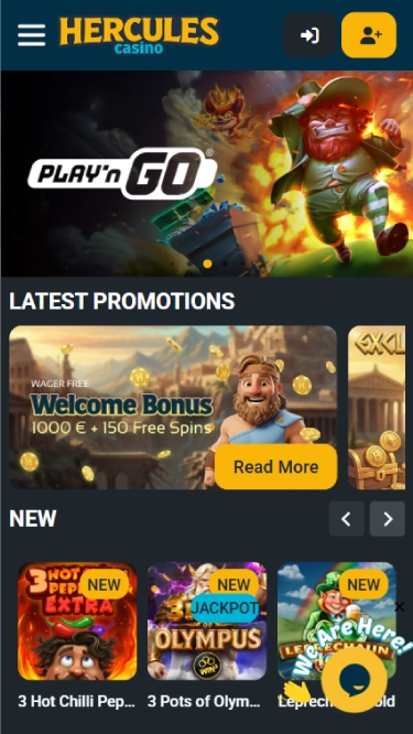 Hercules Casino Mobile Screenshot 1