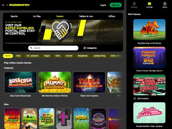 Parimatch Casino Desktop Screenshot 1